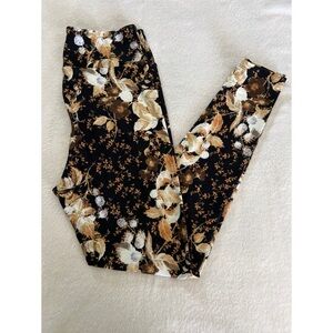 NWOT LuLaRoe Black and Brown Floral Leggings